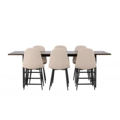 Spisebordssæt Ystad med Spisebordsstolene Polar - Beige og Mocca