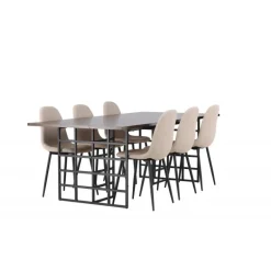 Spisebordssæt Ystad med Spisebordsstolene Polar - Beige og Mocca