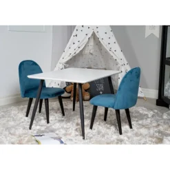 Spisebordsæt Polar med Spisebordsstole i Velour