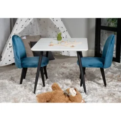 Spisebordsæt Polar med Spisebordsstole i Velour