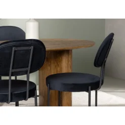 Spisestuesæt Isolde med stole Stella - Sort og Natur