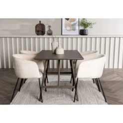 Spisestuesæt Kaseindon med Berit Spisebordsstole - Beige og Mørkebrun