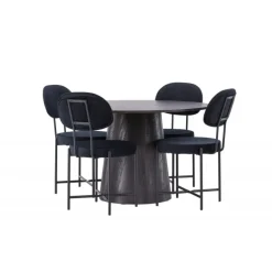 Spisestuesæt Lanzo med stole Stella - Sort