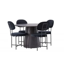 Spisestuesæt Lanzo med stole Stella - Sort