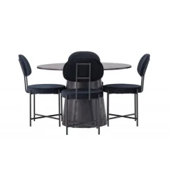 Spisestuesæt Lanzo med stole Stella - Sort