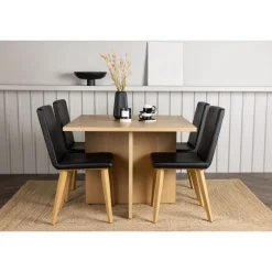 Spisestuesæt Leo med Spisebordsstole Today - Sort og Natur