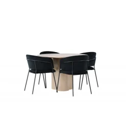 Spisestuesæt Olivia med stole Selma - Sort og Hvid