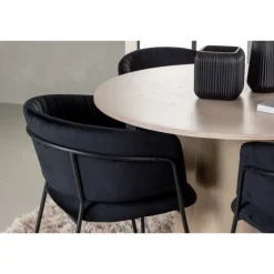 Spisestuesæt Olivia med stole Selma - Sort og Hvid