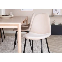 Spisestuesæt Slider - Beige, Sort og Natur og Hvid