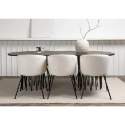 Spisestuesæt Stone med Berit Spisebordsstole - Beige og Mocca