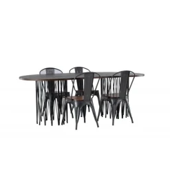 Spisestuesæt Stone med stole Tempe - Mocca og Valnød