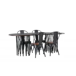 Spisestuesæt Stone med stole Tempe - Mocca og Valnød