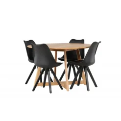 Spisestuesæt Yadikon med stole Zeno - Sort og Brun