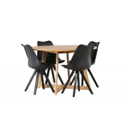 Spisestuesæt Yadikon med stole Zeno - Sort og Brun