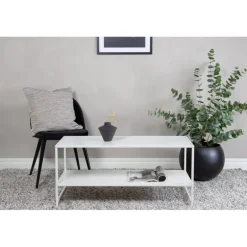 Staal Sofabord - Hvid