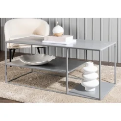 Staal Sofabord 120cm - Lysegrå