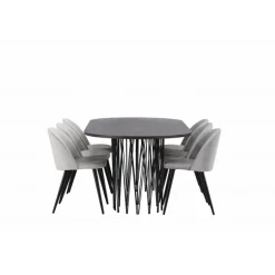 Sten Spisestuesæt - Grå og Mocca