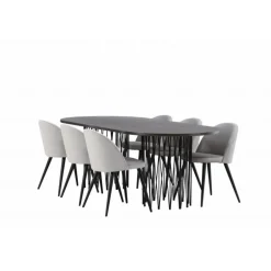 Sten Spisestuesæt - Grå og Mocca