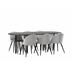 Sten Spisestuesæt - Grå og Mocca