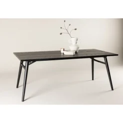 Stilfuldt Spisebord - Sort og Light Brushed