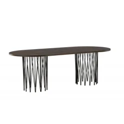 Stone oval Ovalt spisebord - Sort og Mocca