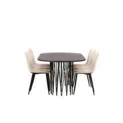 Stone Oval Spisebordssæt - Beige og Mocca