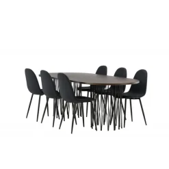 Stone Oval Spisebordssæt - Sort og Mocca