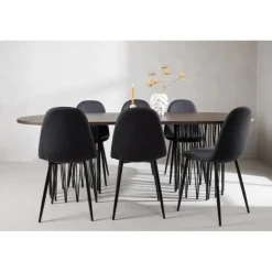 Stone Oval Spisebordssæt - Sort og Mocca