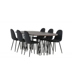 Stone Oval Spisebordssæt - Sort og Mocca