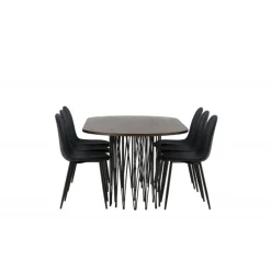 Stone Oval Spisebordssæt - Sort og Mocca