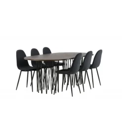 Stone Oval Spisebordssæt - Sort og Mocca