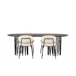 Stone Ovalt spisebordssæt