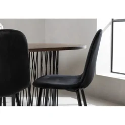 Stone Ovalt spisebordssæt - Sort og Mocca