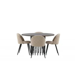 Stone Rundt Spisebordssæt - Beige og Mocca