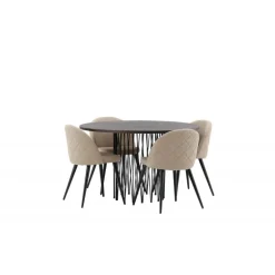 Stone Rundt Spisebordssæt - Beige og Mocca