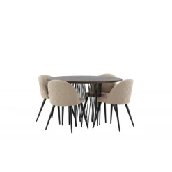 Stone Rundt Spisebordssæt - Beige og Mocca