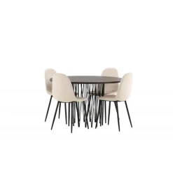 Stone Rundt Spisebordssæt - Beige og Mocca