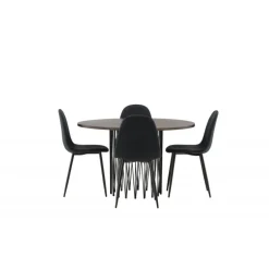 Stone Rundt Spisebordssæt - Sort og Mocca