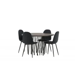 Stone Rundt Spisebordssæt - Sort og Mocca