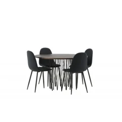 Stone Rundt Spisebordssæt - Sort og Mocca