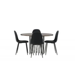 Stone Rundt Spisebordssæt - Sort og Mocca