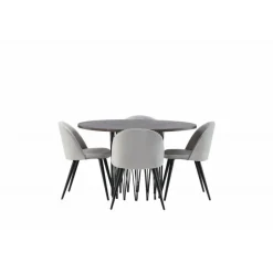 Stone Rundt Spisebordssæt - Grå og Mocca