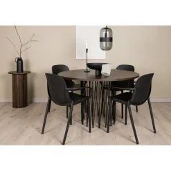 Stone Rundt Spisebordssæt - Sort og Mocca