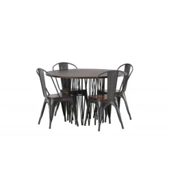 Stone Rundt Spisebordssæt - Mocca og Valnød