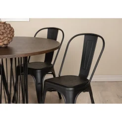 Stone Rundt Spisebordssæt - Sort og Mocca