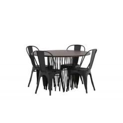 Stone Rundt Spisebordssæt - Sort og Mocca