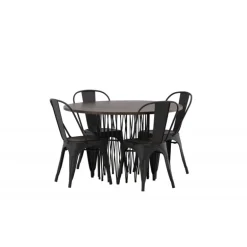 Stone Rundt Spisebordssæt - Sort og Mocca