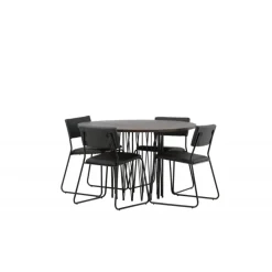 Stone Rundt Spisebordssæt - Sort og Mocca