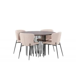 Stone Rundt Spisebordssæt - Mørkegrå og Mocca