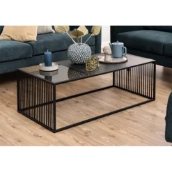 Strington sofabord grå;sort glas;MDF